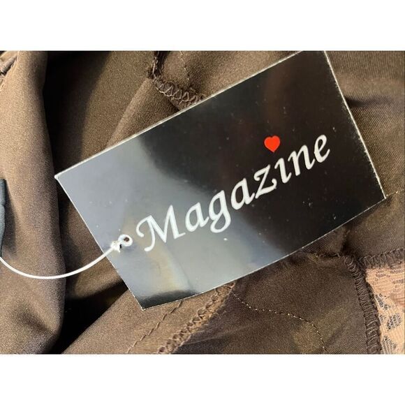 Brand New Magazine Women's Large Brown 100% Silk Embroidered BOHO Cami Camisole - Picture 7 of 8